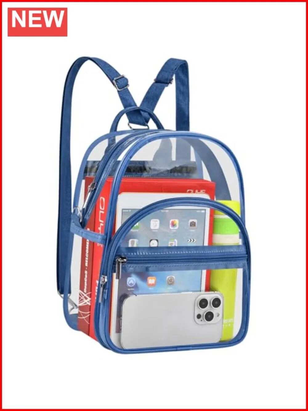 Clear PVC Stadium Approved Small Backpack with Adjustable Strap for Concerts
